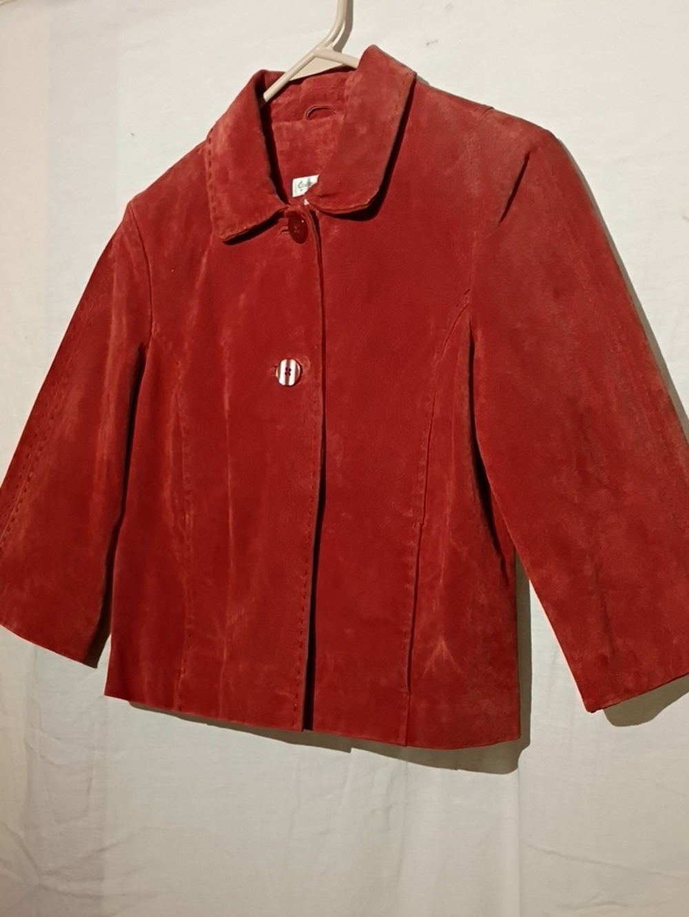 Coldwater Creek Red Suede Button-Front Jacket
